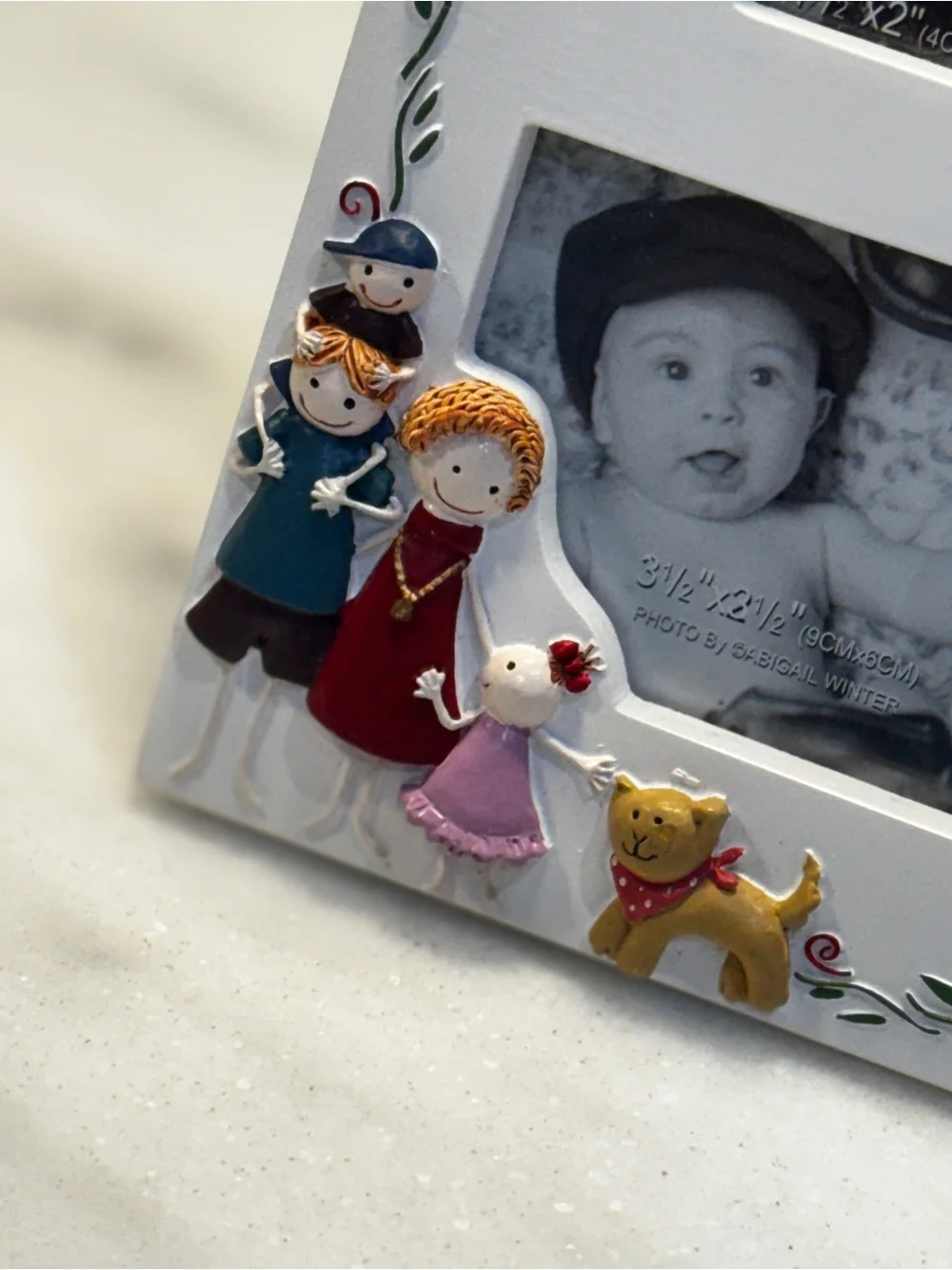 My Family Decorative Multi-Opening Picture Frame White/Blue